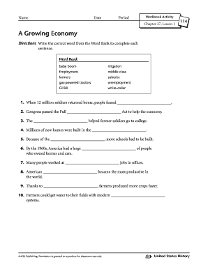 US History Workbook Activity