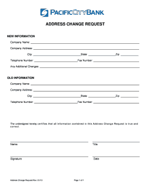 Address Change Request Form