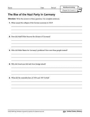 World War II History Worksheet