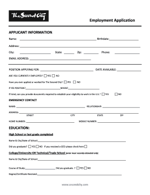 Employment Application Form