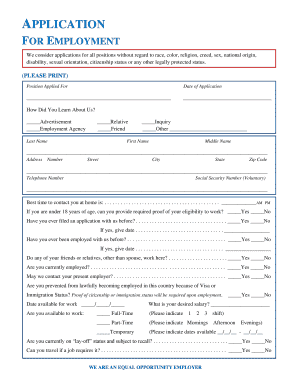Employment Application Form