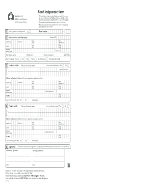 New Zealand Bond Lodgement Form