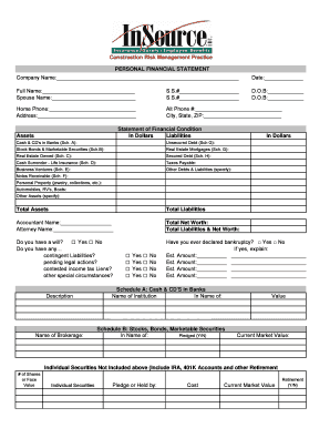 Personal Financial Statement