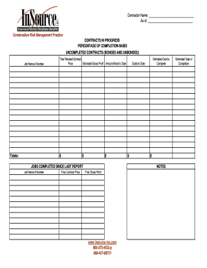 Construction Contract Progress Report