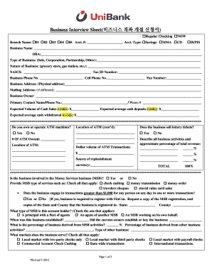 Business Account Opening Application