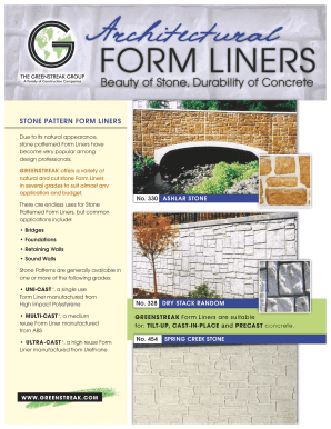 Greenstreak Architectural Concrete Form Liner Specification