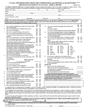 Tomball ISD Sports Physical Packet