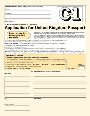UK Passport Application Form
