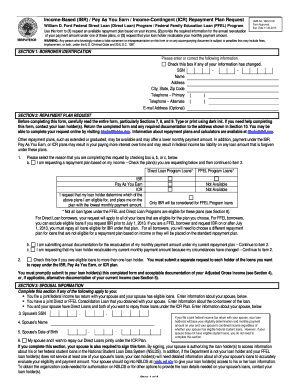 Income-Based Repayment Plan Request Form