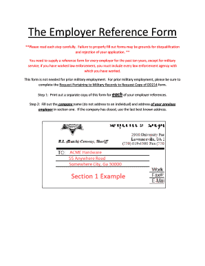 Employer Reference Form