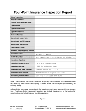 Four-Point Insurance Inspection Report