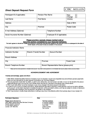 Direct Deposit Request Form