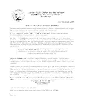 Request for Federal and State Tax Forms