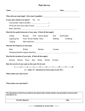 Pain Assessment Form
