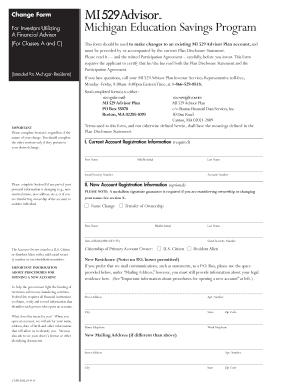 Michigan Education Savings Program Change Form