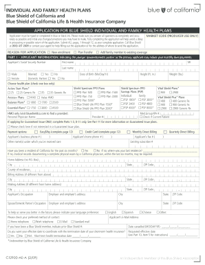 Blue Shield California Health Plan Application