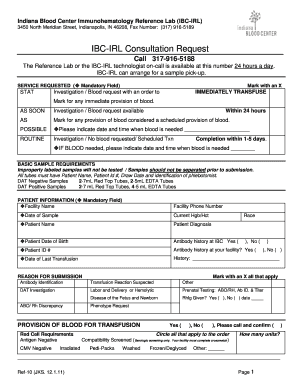IBC-IRL Blood Transfusion Request Form