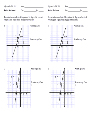 Algebra 1 Review Worksheet