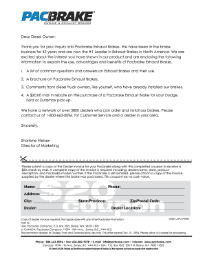 Pacbrake Exhaust Brake Rebate Coupon