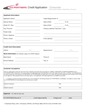 Credit Application - Consumer