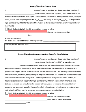 Parent Guardian Consent Form