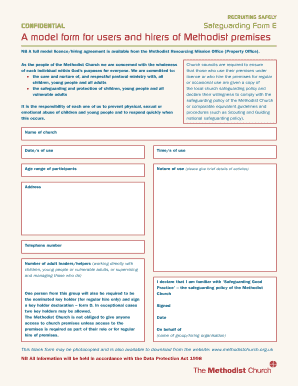 Methodist Church Safeguarding Form E