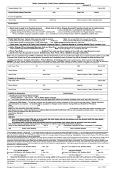 Belco Community Credit Union Additional Services Application