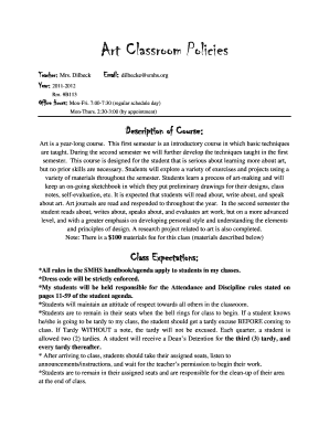 Volunteer schedule template excel - Art Classroom Policies - Cloudfrontnet