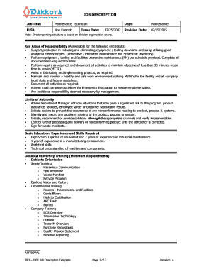 Maintenance Technician Job Description