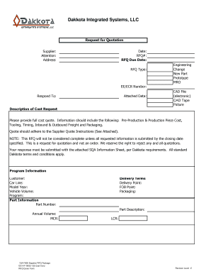 Request for Quotation Form