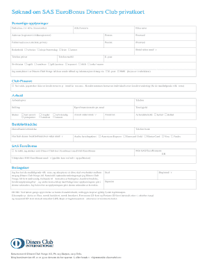 Diners Club SAS EuroBonus Application