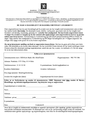 Norwegian Financial Service Cancellation Form