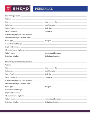 Personal Information Form