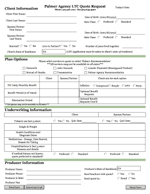 Long Term Care Insurance Quote Request