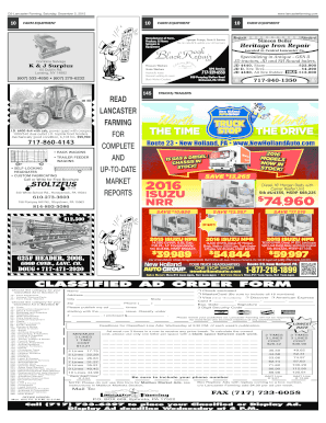 Lancaster Farming Classified Ad Order Form
