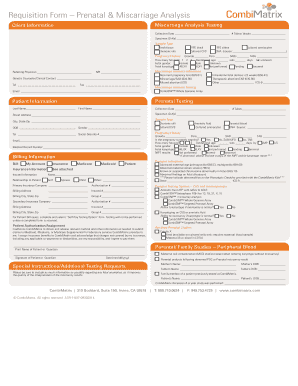Prenatal and Miscarriage Analysis Requisition Form