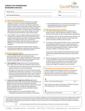 Consent for Chromosomal Microarray Analysis
