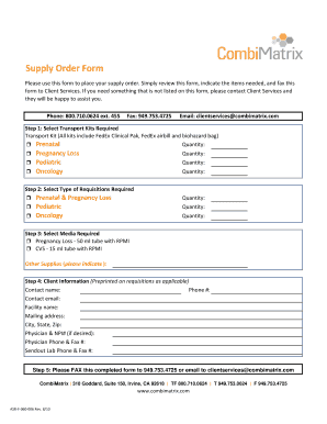 Supply Order Form