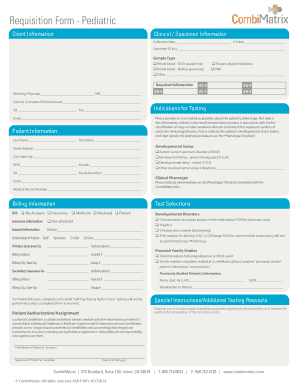Pediatric Requisition Form