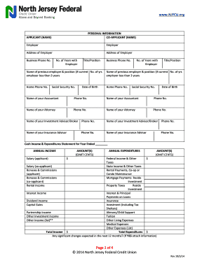 Personal Financial Statement Form