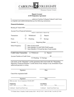 ACH Origination Agreement