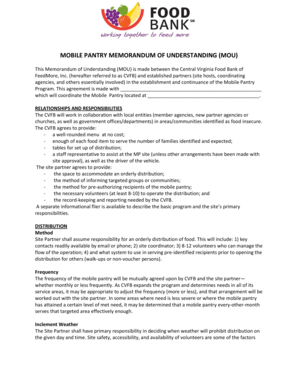 Memorandum of understanding format - MOBILE PANTRY MEMORANDUM OF UNDERSTANDING MOU - FeedMore - feedmore