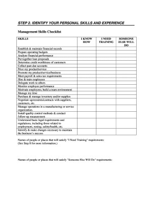 Management Skills Checklist