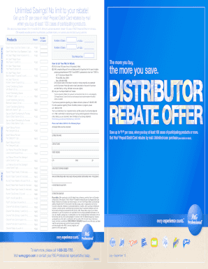 P&G Professional Distributor Rebate Form