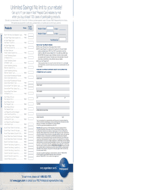P&G Professional Distributor Rebate Form