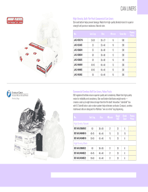 Commercial Can Liners Order Form