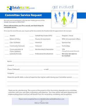 Committee Service Request - DeKalb Realtors