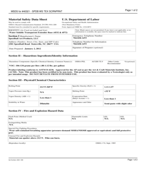 Material Safety Data Sheet for Water Soluble Transparent Extender Base