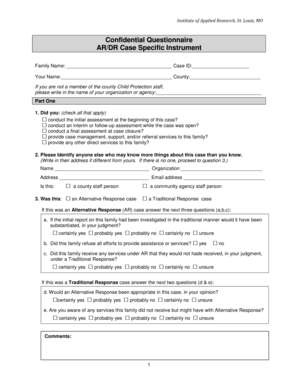 Confidential Child Protection Case Assessment Form