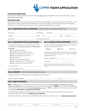 Youth Clipper Card Application